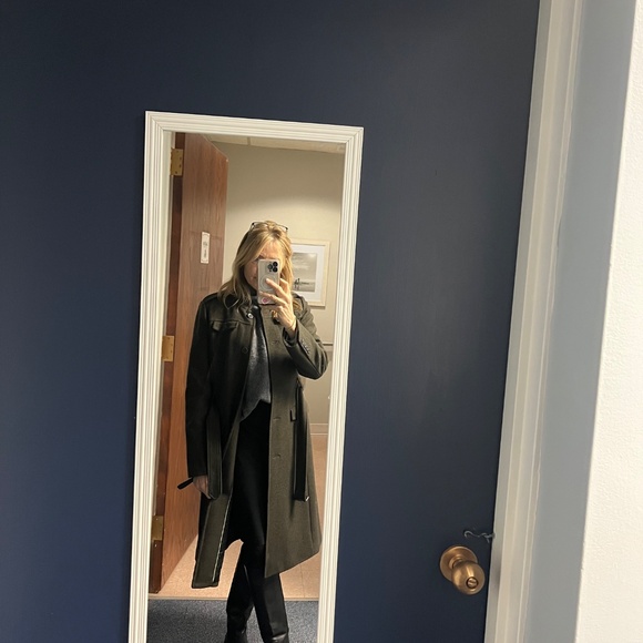 Banana Republic Olive Wool Military Trench -size M - Picture 13 of 16